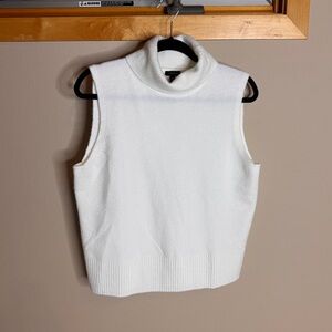 Talbots White Sleeveless Turtleneck Sweater